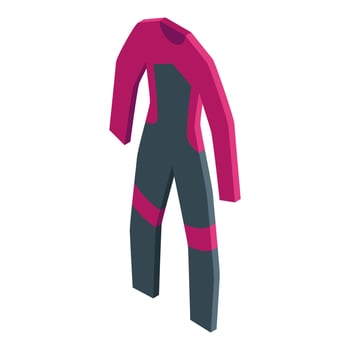 Professional wetsuit for extreme water sports isometric icon vector
