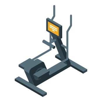Modern elliptical trainer machine for fitness training isometric illustration vector