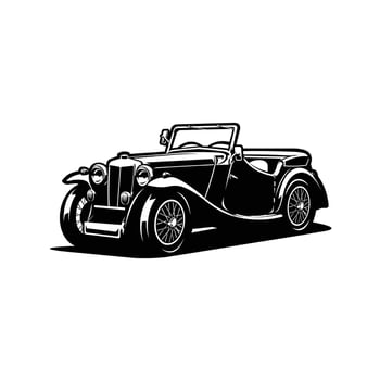 Monochrome vintage classic car isolated vector