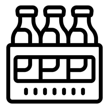 Plastic crate holding glass bottles for delivery vector
