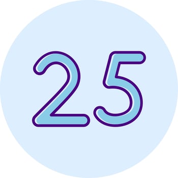 Twenty five Line Dual Tone Circle Icon vector