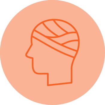 Head Line Dual Tone Circle Icon vector