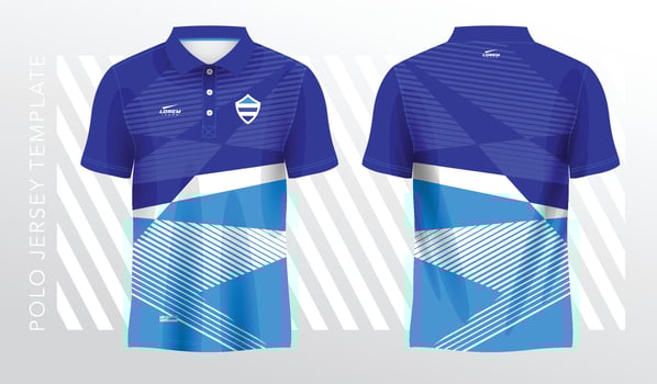 sublimation blue shirt for polo sport jersey template vector