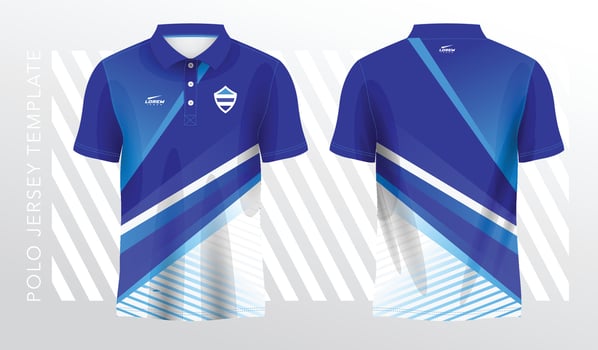 sublimation blue shirt for polo sport jersey template vector