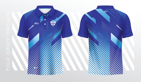 sublimation blue shirt for polo sport jersey template vector