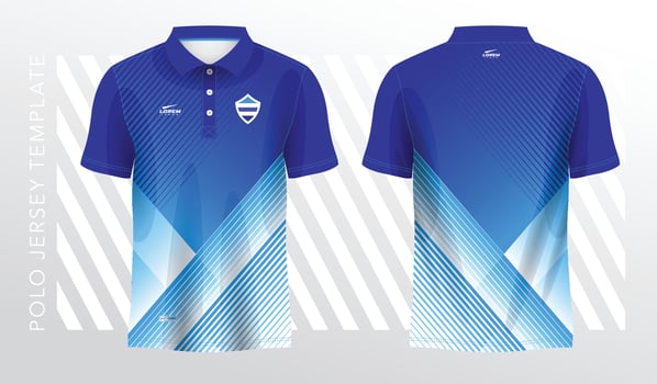 sublimation blue shirt for polo sport jersey template vector