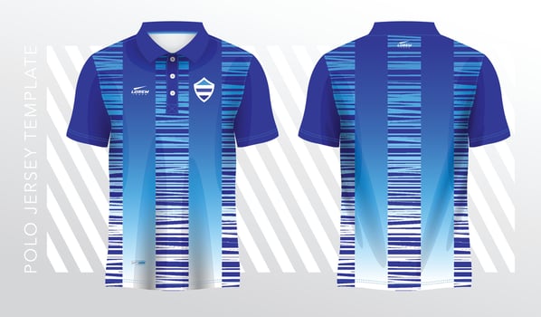 sublimation blue shirt for polo sport jersey template vector