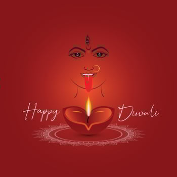 Happy Diwali with a modern design that features diya oil lamps,hindu festival social media post design Greeting card vector