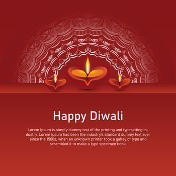 Happy Diwali with a modern design that features diya oil lamps,hindu festival social media post design Greeting card vector