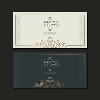 classic gold thank you wedding card vector
