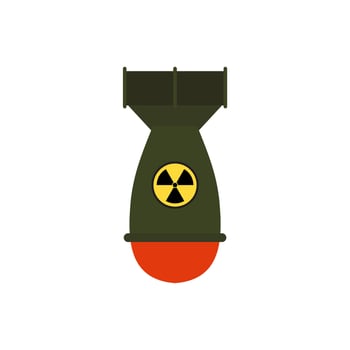 atomic bomb flat design illustration. Nuke Isolated aviation atom bomb. Nuclear winter concept. Illustration of dangerous military weapons. vector