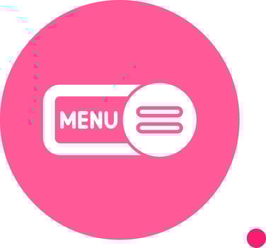 Menu Long Shadow Circle Icon vector
