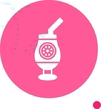 Cocktail Long Shadow Circle Icon vector