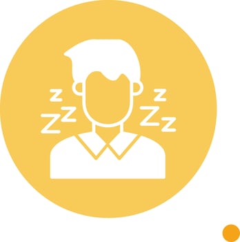 Tiredness Long Shadow Circle Icon vector
