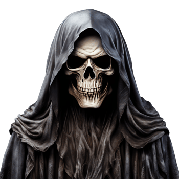 Grim Reaper Face shot On Transparent Background png