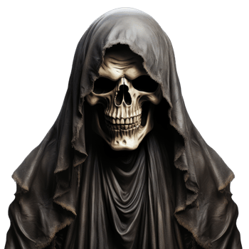 Grim Reaper Face shot On Transparent Background png