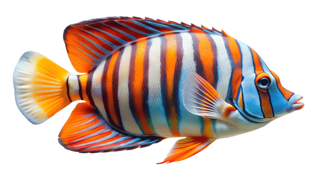 Harlequin Tuskfish isolated on background png