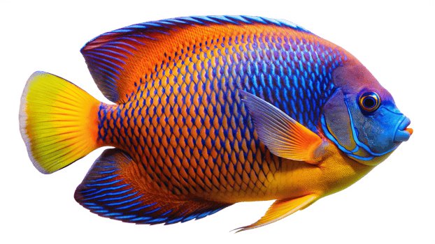 Majestic Angelfish isolated on background png