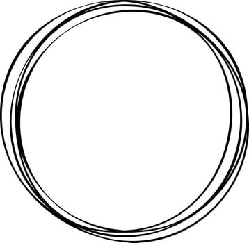 Stylish Black and White Illustration of Minimalist Overlapping Circles in a Modern Art. Monochrome Isolated Geometric Frame Icon. illustration vector