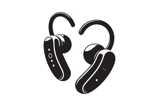 Wireless headphone silhouette vector