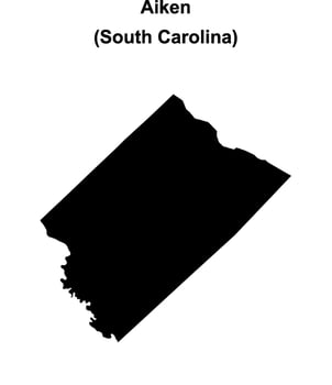 Aiken County, South Carolina blank outline map vector