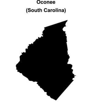 Oconee County, South Carolina blank outline map vector