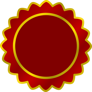 Gold and Red Badge Medal png
