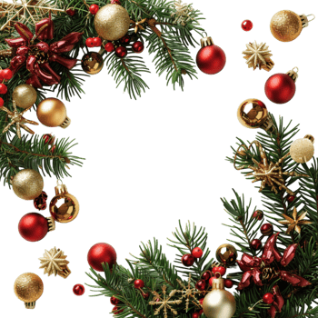 Christmas Frame Decoration on Transparent Background png