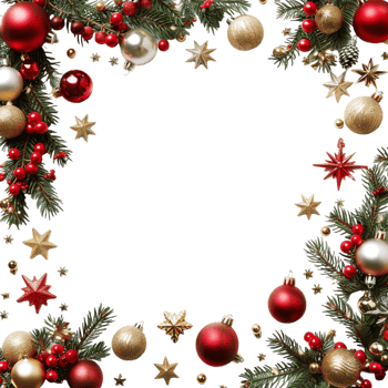 Christmas Frame Decoration on Transparent Background png