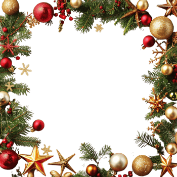 Christmas Frame Decoration on Transparent Background png