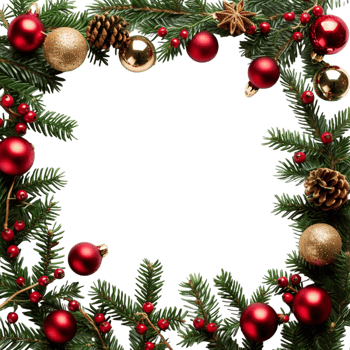 Christmas Frame Decoration on Transparent Background png