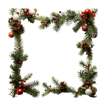 Christmas Frame Decoration on Transparent Background png