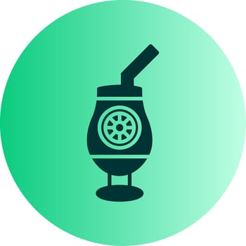 Cocktail Dual Tone Gradient Circle Icon vector