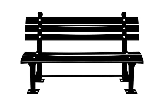 Wooden Bench Silhouette Clipart Bundle, Park Bench black Silhouette Set vector