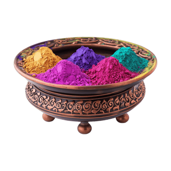 Diwali Bowl with Different Colors on Transparent Background png