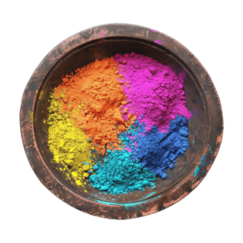 Diwali Bowl with Different Colors on Transparent Background png