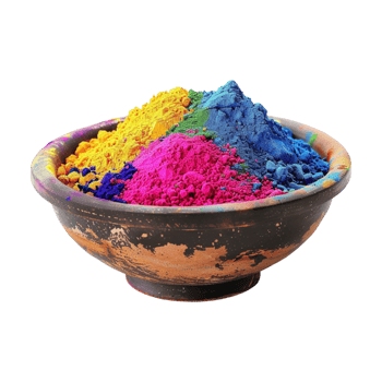 Diwali Bowl with Different Colors on Transparent Background png