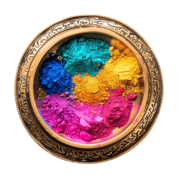 Diwali Bowl with Different Colors on Transparent Background png