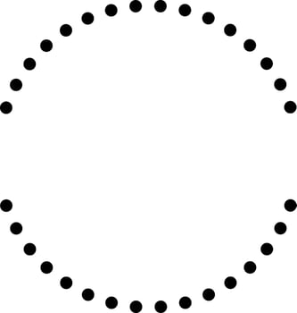Split Black Dotted Circle Border. Geometric Graphic Shape. Symmetrical Circle Frame with Minimalist Style. illustration vector
