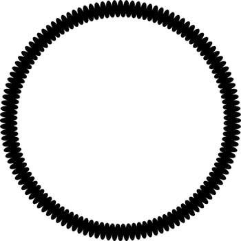 Abstract Black Bold Circle. Geometric Monochrome Border. Minimalist Outline Design. illustration vector