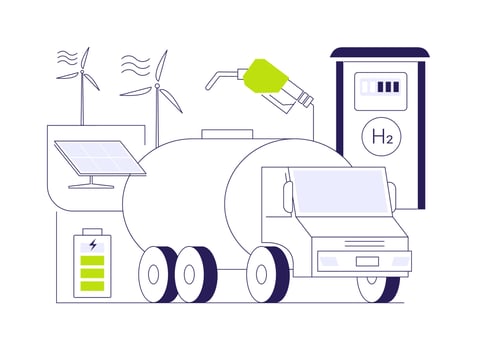 Hydrogen fuel abstract concept illustration. vector