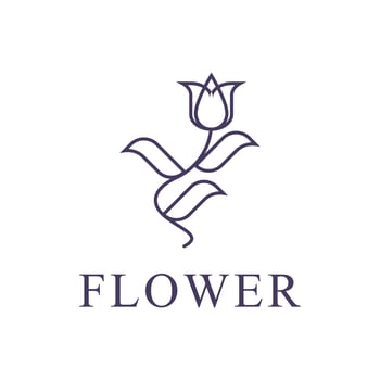 rose flower tulip logo design concept idea vector