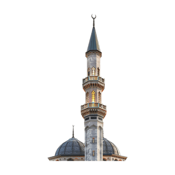 Islamic Minaret with Lights on Transparent Background png