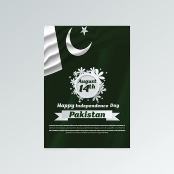 Pakistan independence day post design vector