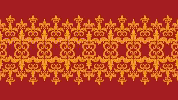 red and yellow geometric ethnic design vector