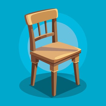 Wood chair for animation cartoon vector