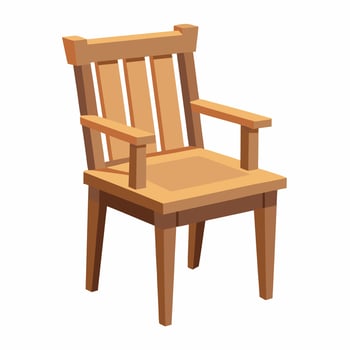Wood chair for animation cartoon vector