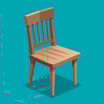 Wood chair for animation cartoon vector