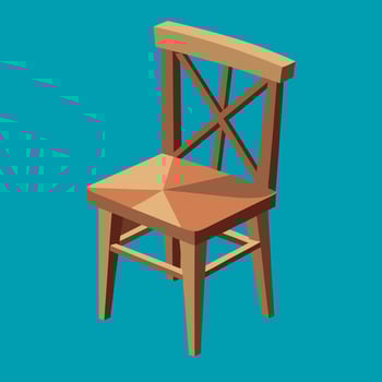 Wood chair for animation cartoon vector