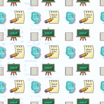 Back To School Seamless Pattern Design vector